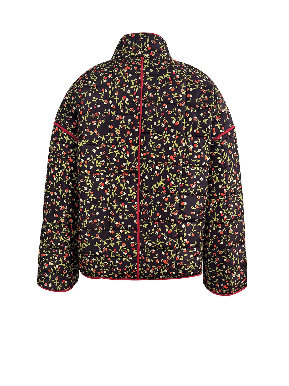 Jacket with Floral Print, Pockets and Drop Shoulders