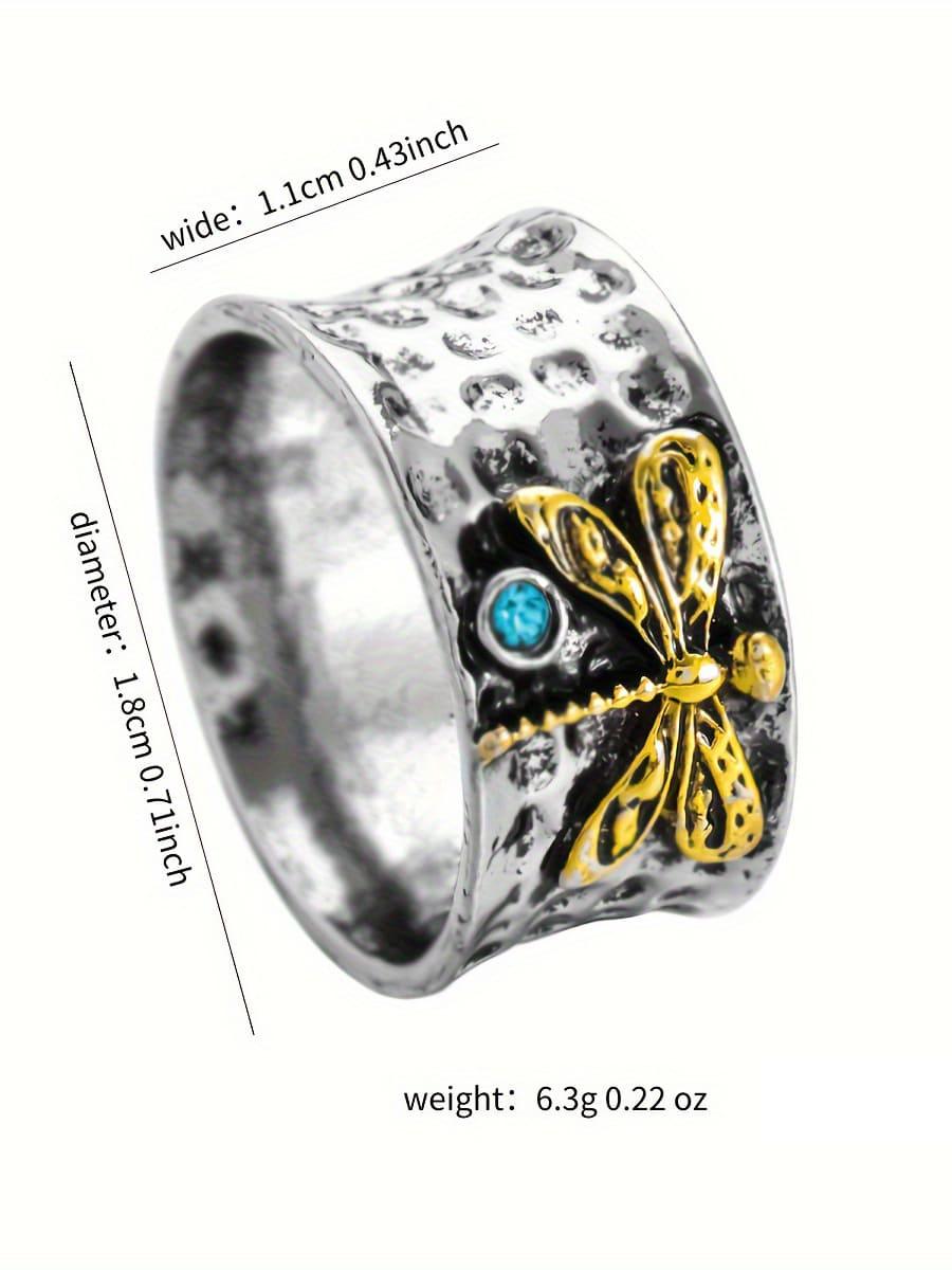 Statement Aquamarine Insect Ring