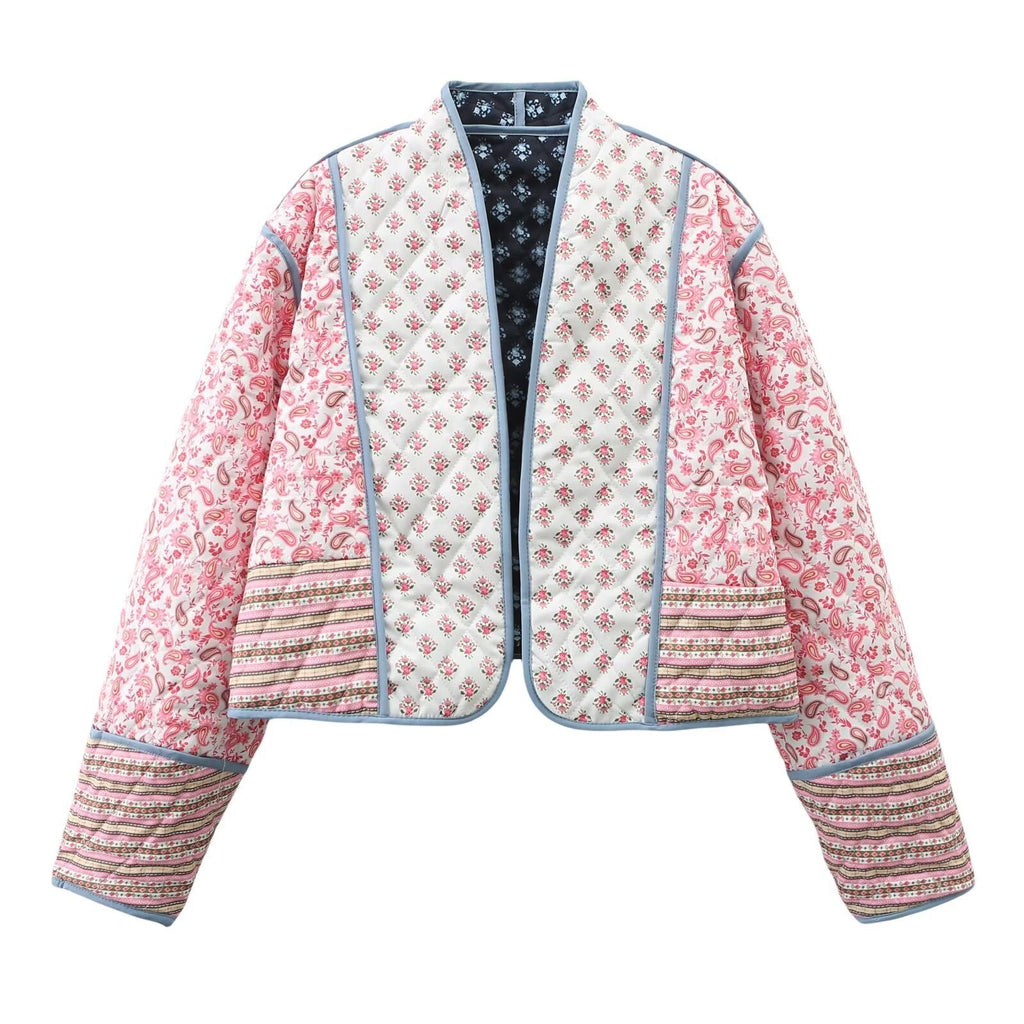 Reversible Jacket with Fitted Cut and Lapel Collar