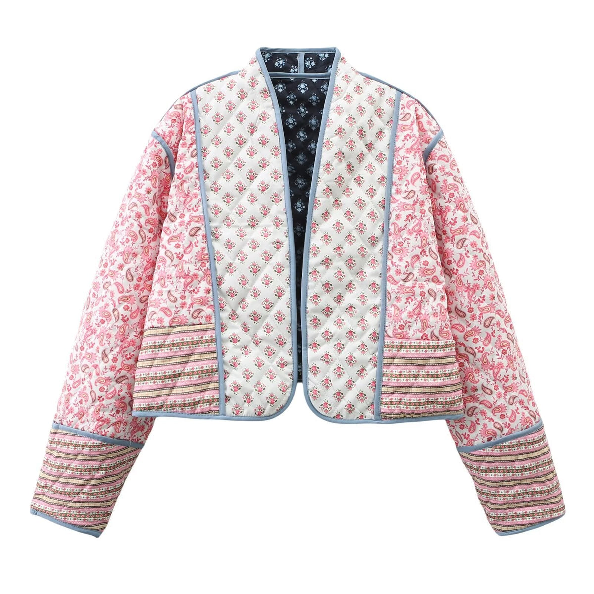 Reversible Jacket with Fitted Cut and Lapel Collar