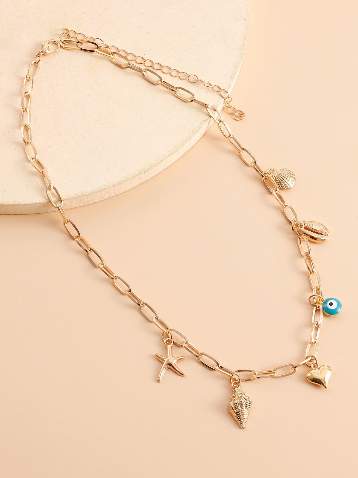 Statement Spiral Shell Seastar Necklace