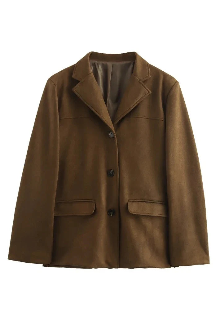Modern Suede Leather Blazer