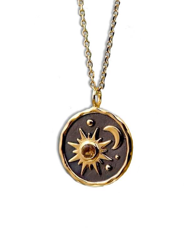 Statement Boho Sun Moon Necklace