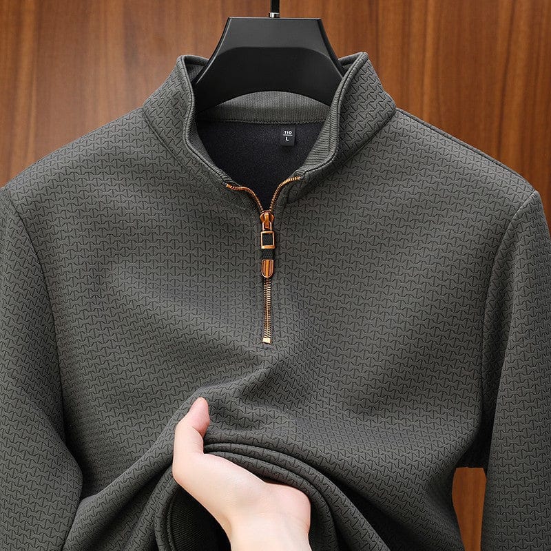 Polyester Sweater with Zip Front