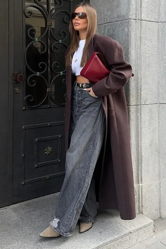 Modern Double Breasted Lapel Coat