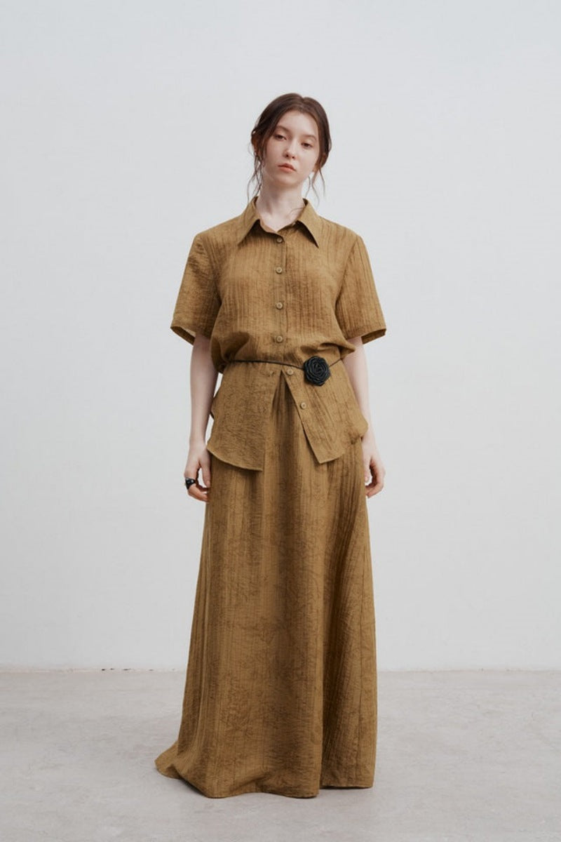 Modern Jacquard Pattern Tencel Shirt