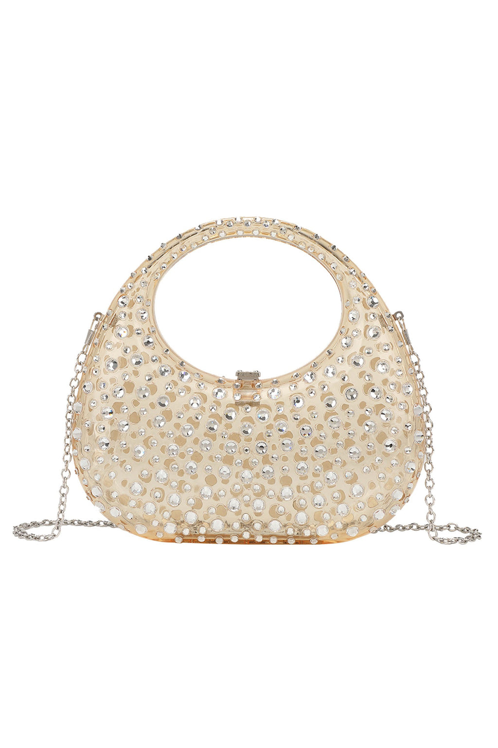 Modern Diamante Embellished Acrylic Clutch Bag