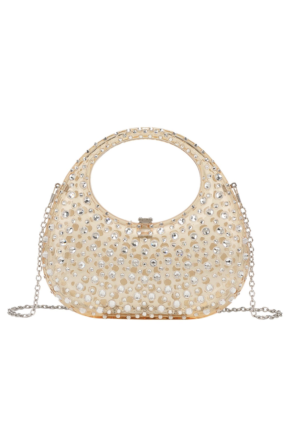 Modern Diamante Embellished Acrylic Clutch Bag