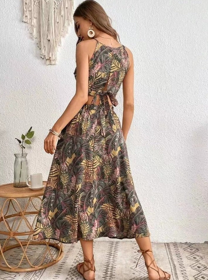 Kara - Two-Piece Skirt Set with Tropical Print