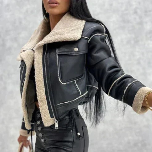 Black Leather Jacket with a Timeless Design