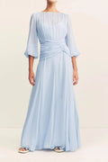 Modern Tea Break French Blue Dress