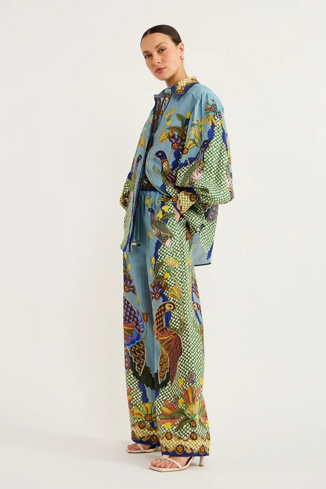Felice Balloon Sleeve Flower Trousers Set