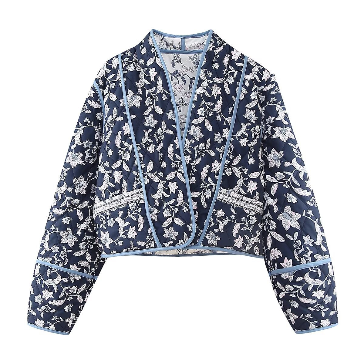 Reversible Jacket with Floral Print and Ethnic Print