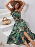 Kara - Two-Piece Skirt Set with Tropical Print