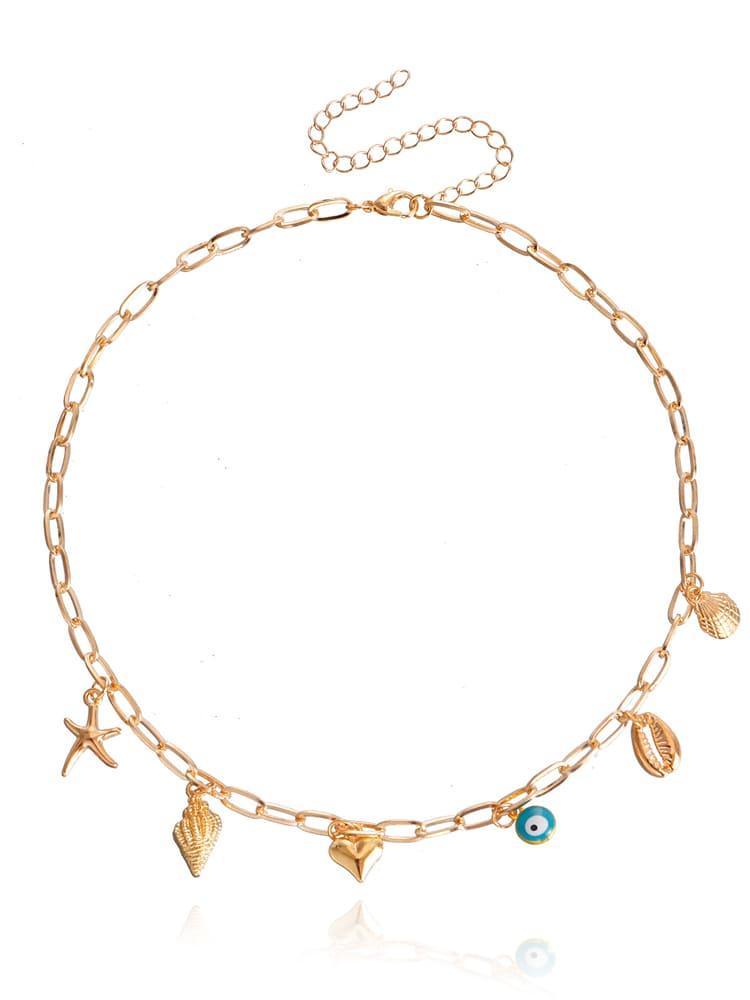 Statement Spiral Shell Seastar Necklace