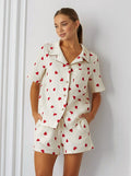Melina - Two-Piece Sleepwear with Heart-Shaped Printed Collar