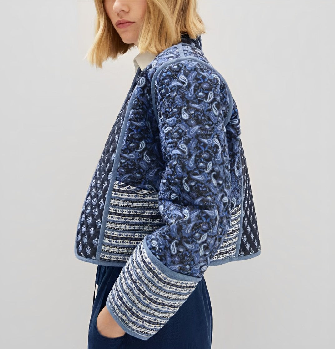 Reversible Jacket with Fitted Cut and Lapel Collar