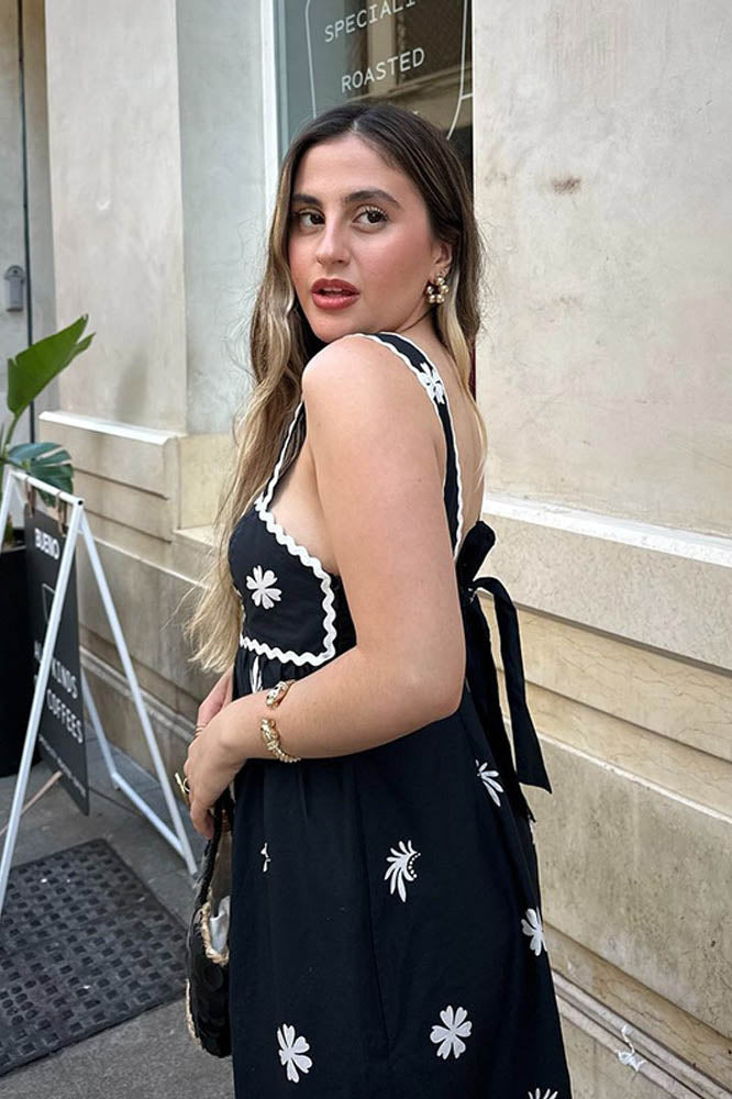 Flower Print suspender dress