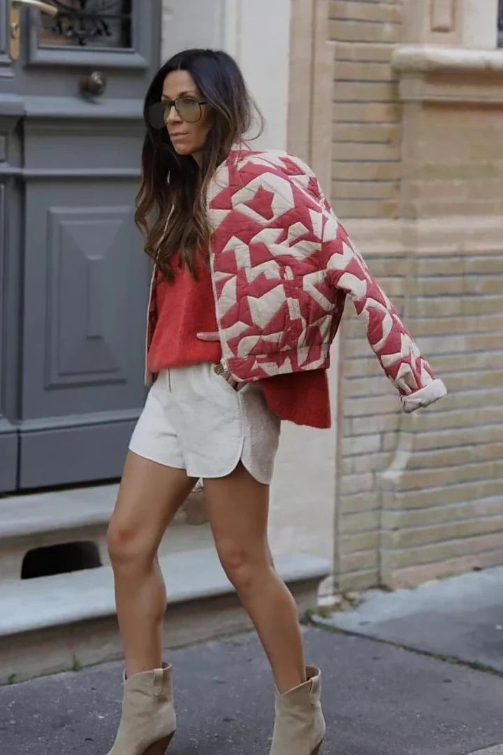 Modern Pacino Patchwork Cropped Bomber Jacket
