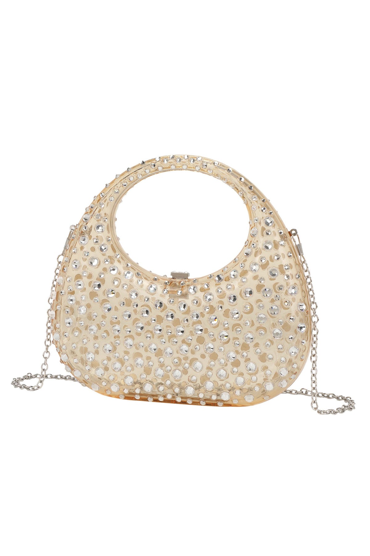 Modern Diamante Embellished Acrylic Clutch Bag