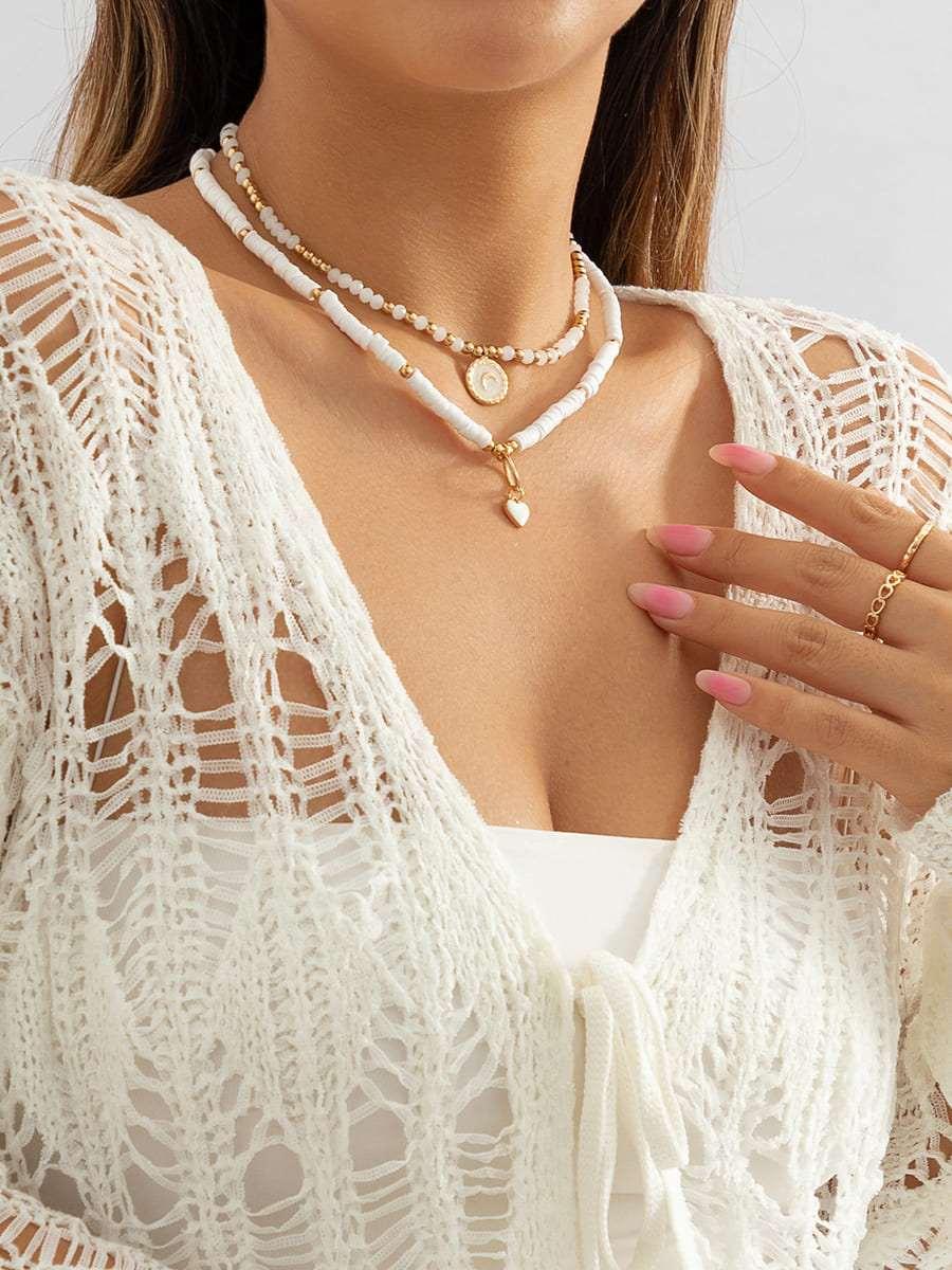 Statement Boho Heart Crystal Necklace