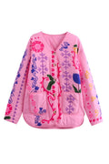 Cute Flower Print Pocket Jacket