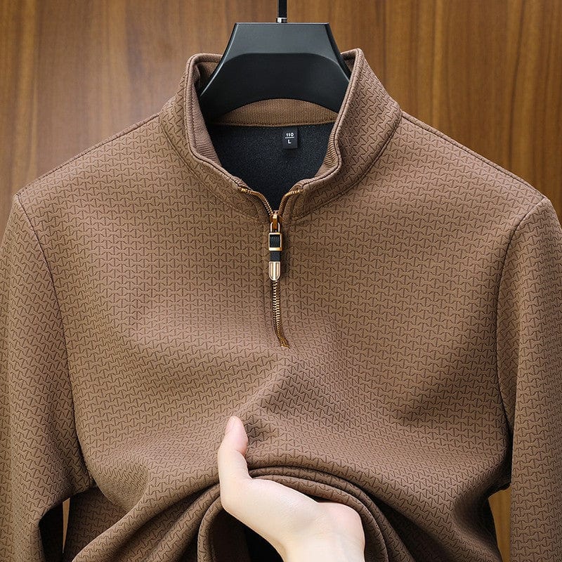 Polyester Sweater with Zip Front