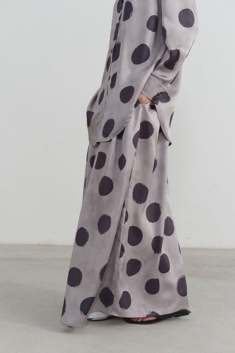 Modern Polka Dot Print Long Sleeve Shirt