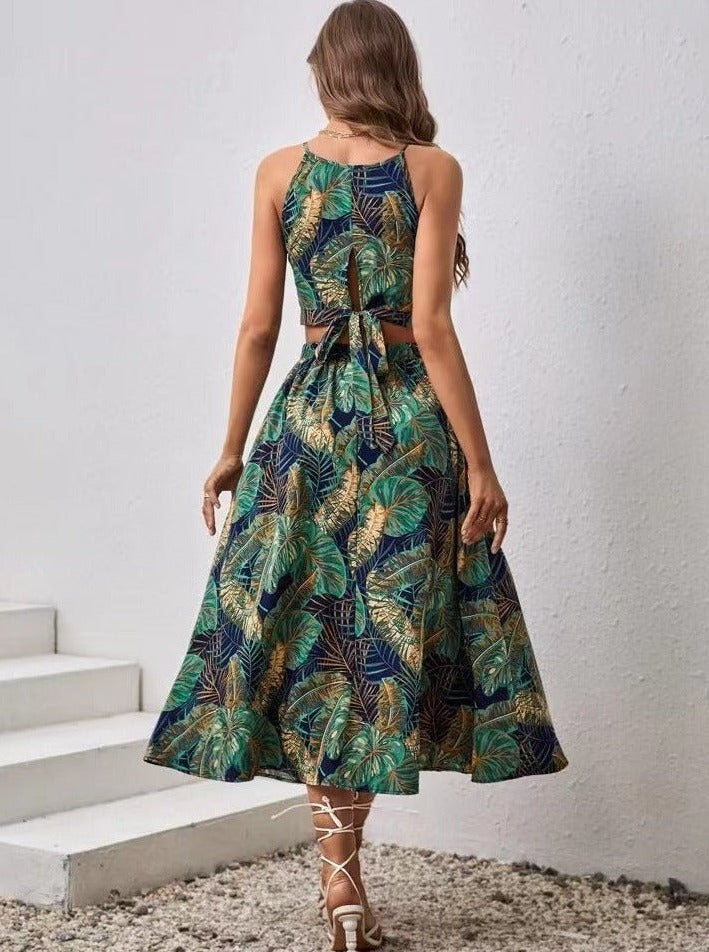 Kara - Two-Piece Skirt Set with Tropical Print