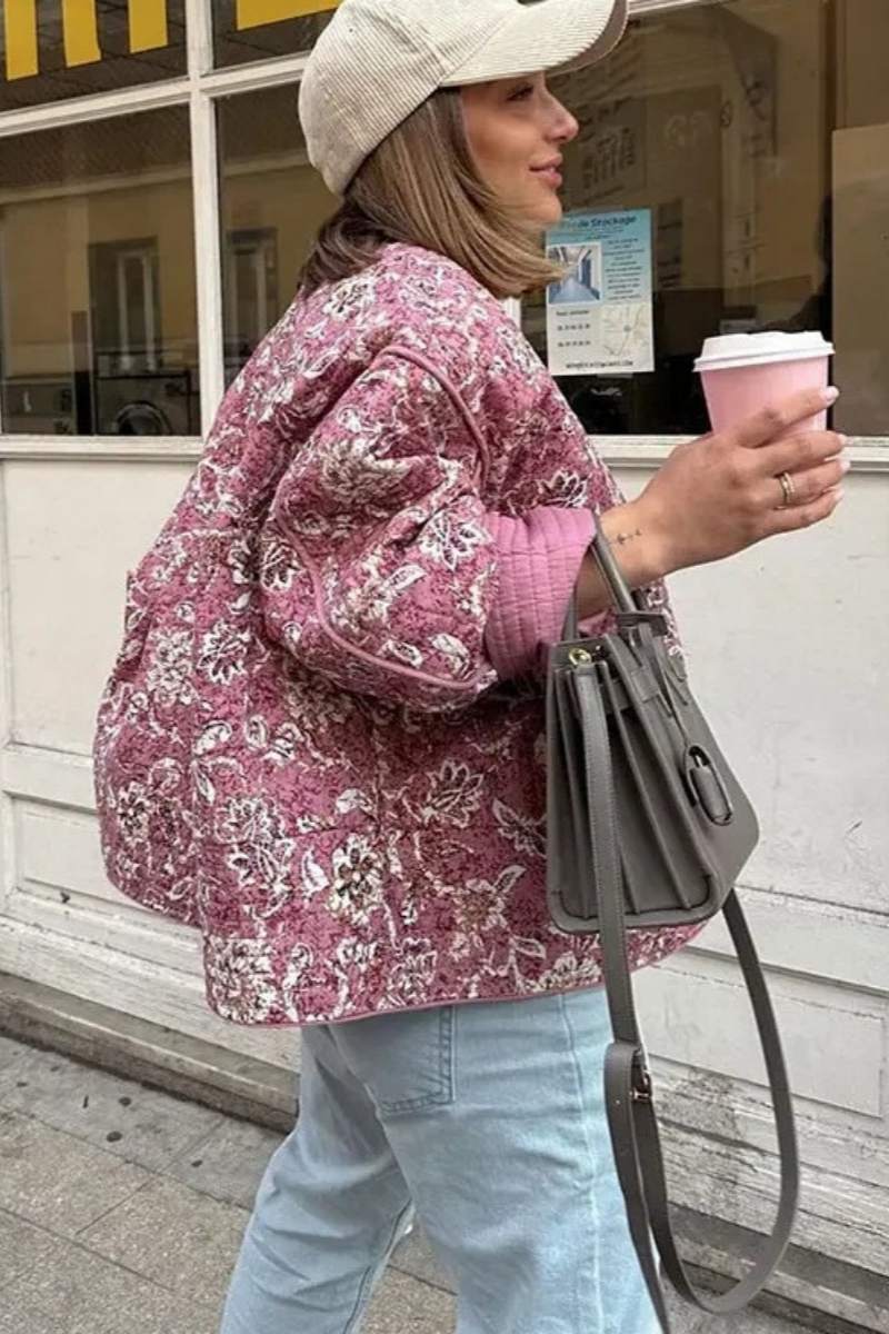 Retro Flower Quilted Jacket