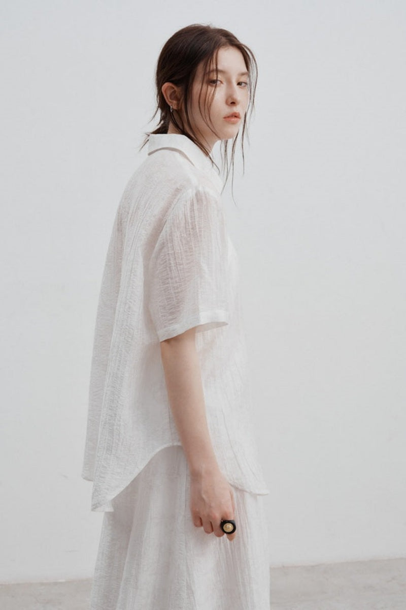 Modern Jacquard Pattern Tencel Shirt