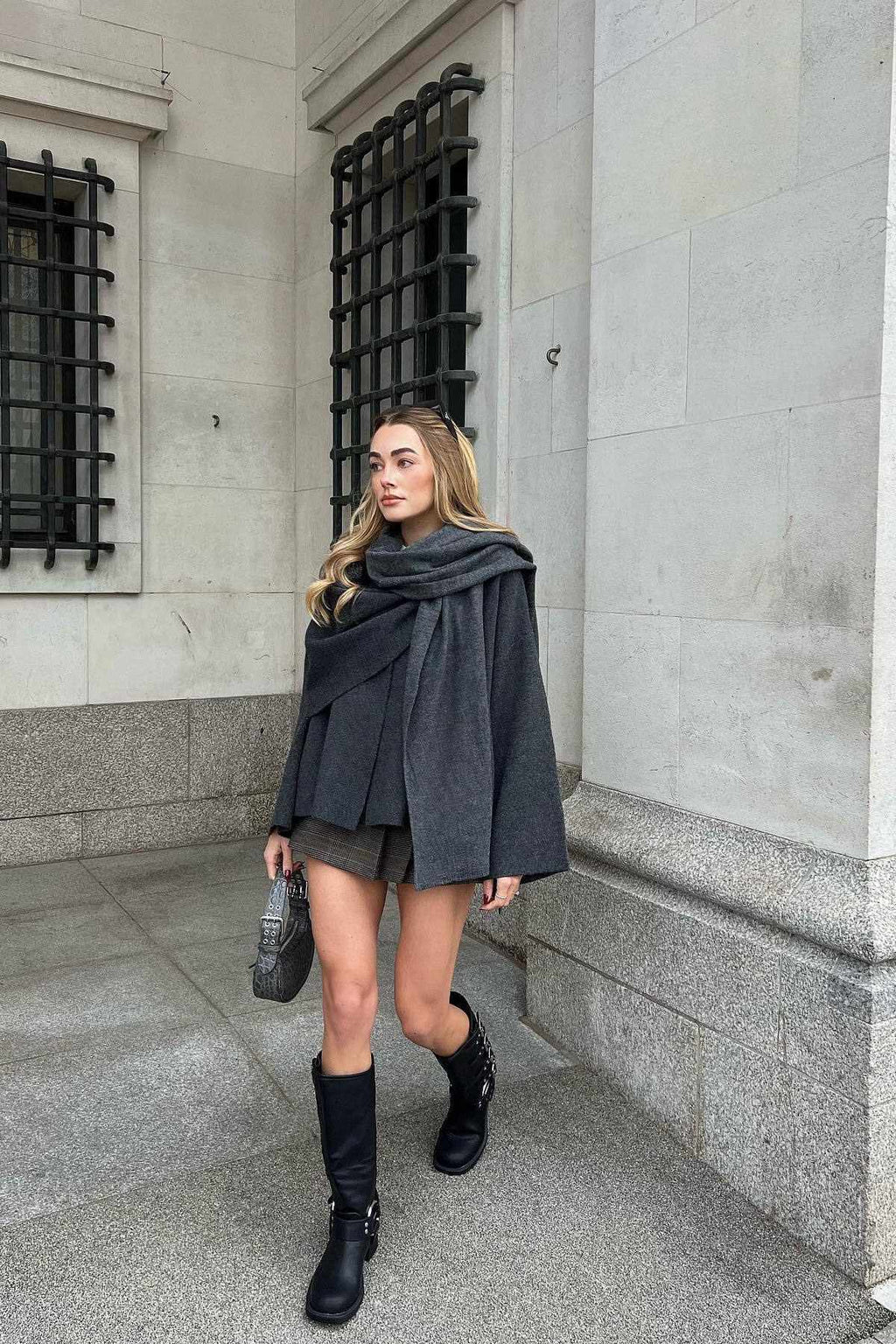 Modern Asymmetrical Scarf Jacket