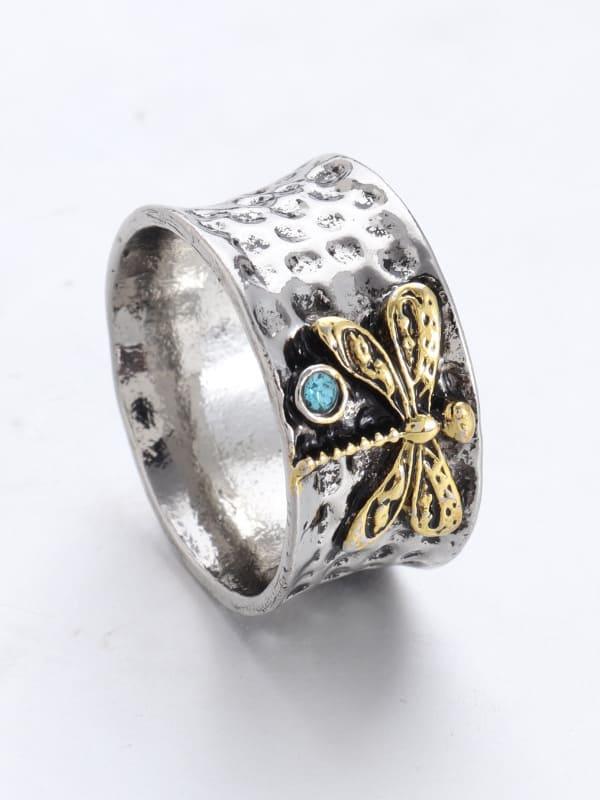 Statement Aquamarine Insect Ring