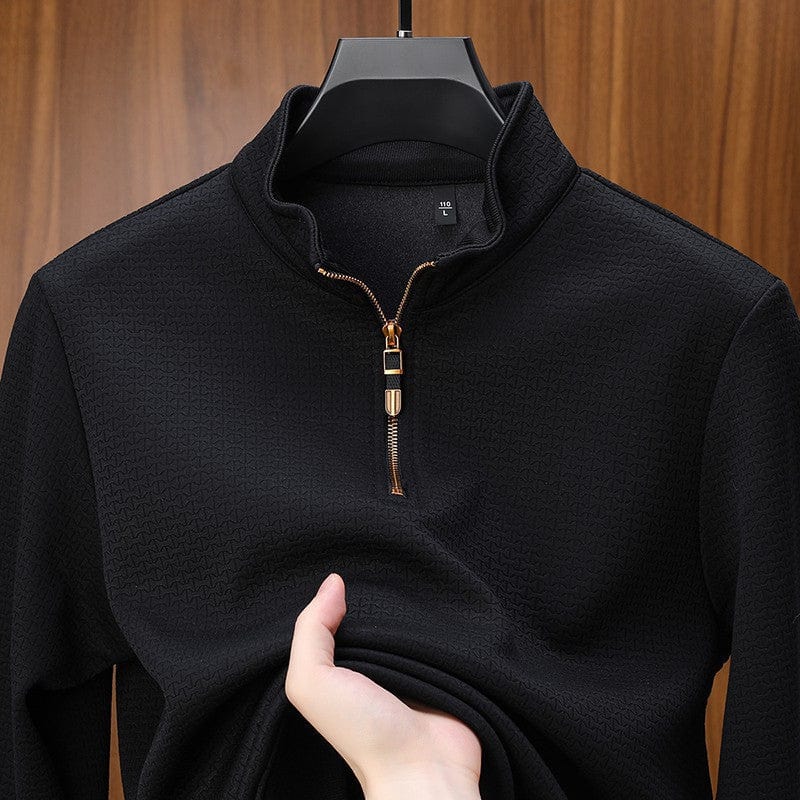 Polyester Sweater with Zip Front