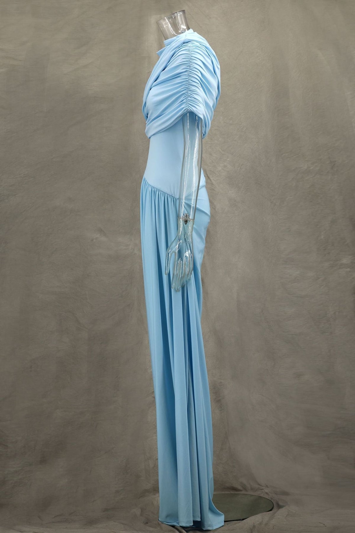 Modern Cloud Drape Ruched Wrap Maxi Dresses