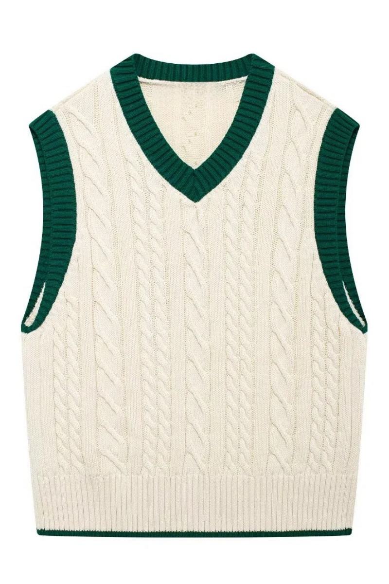 Cable Knit Vest Knit Sweater