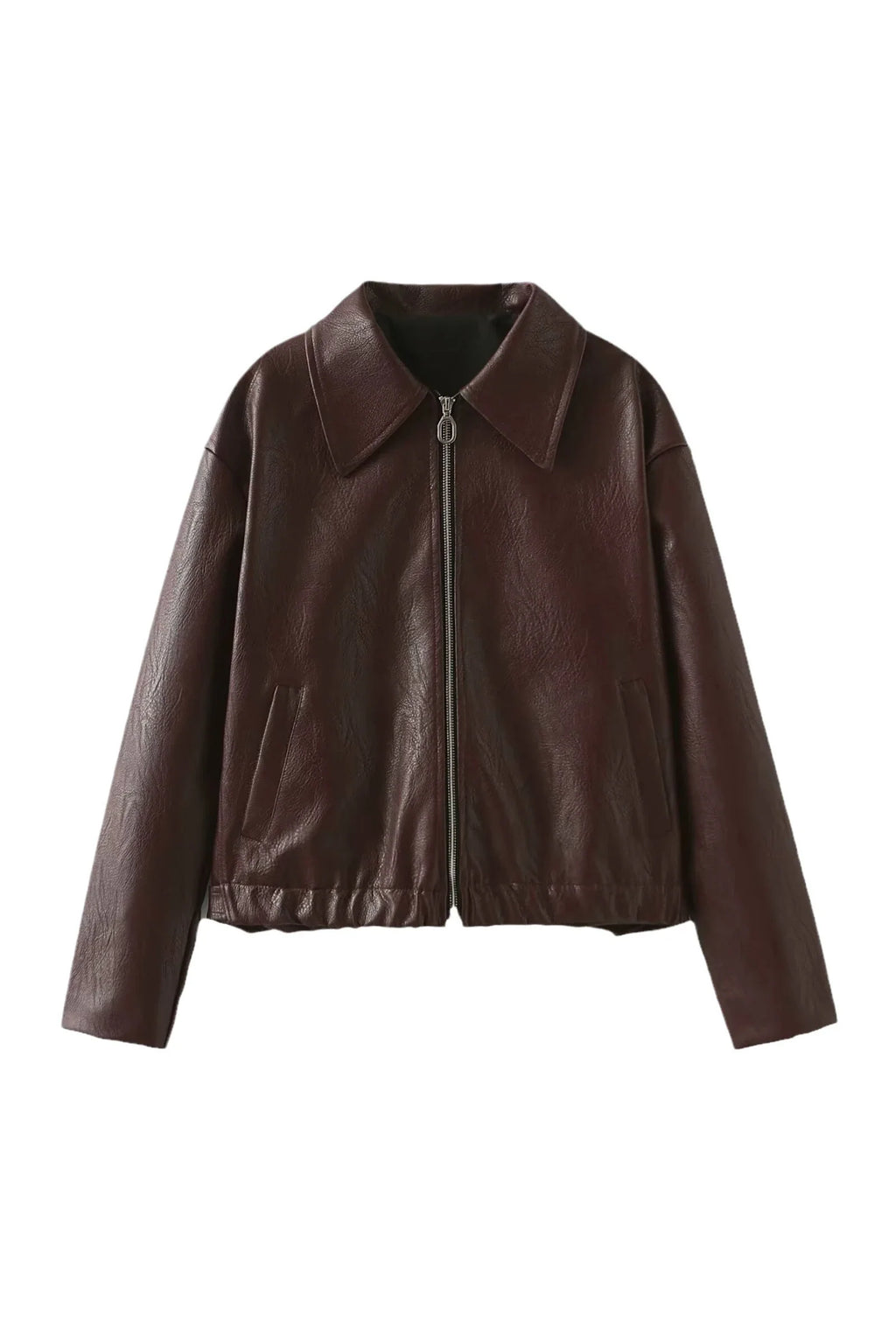 Modern Stylish Lapel Leather Biker Jacket