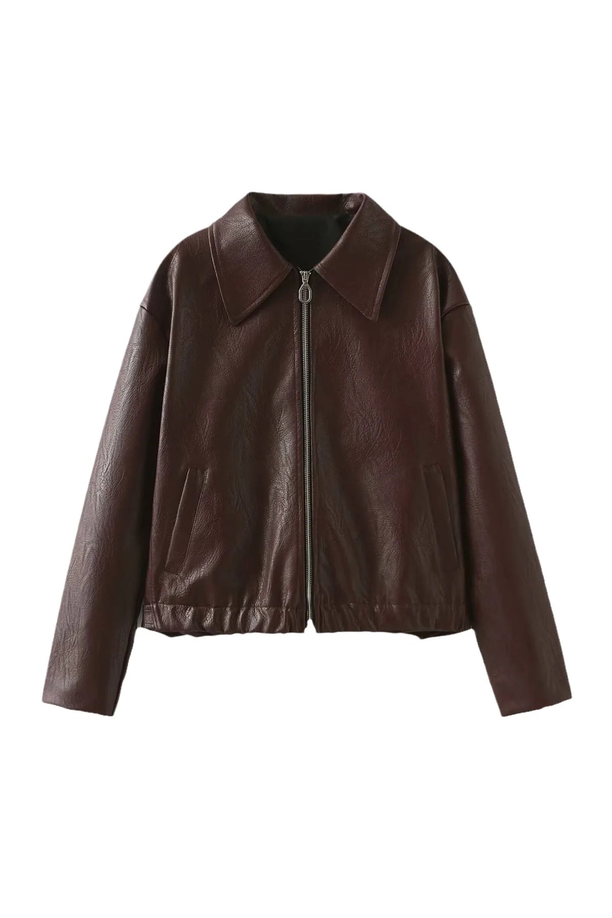 Modern Stylish Lapel Leather Biker Jacket