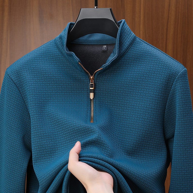 Polyester Sweater with Zip Front