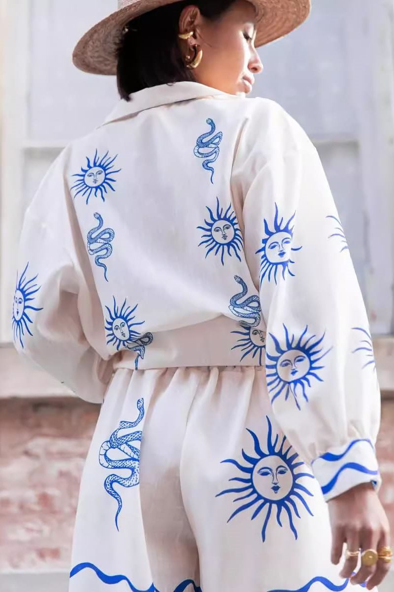 Coordinated Soleil Print Short Set