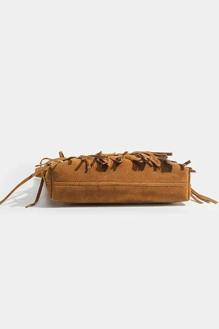Modern Western Cowboy Brown Fringe Crossbody Bag