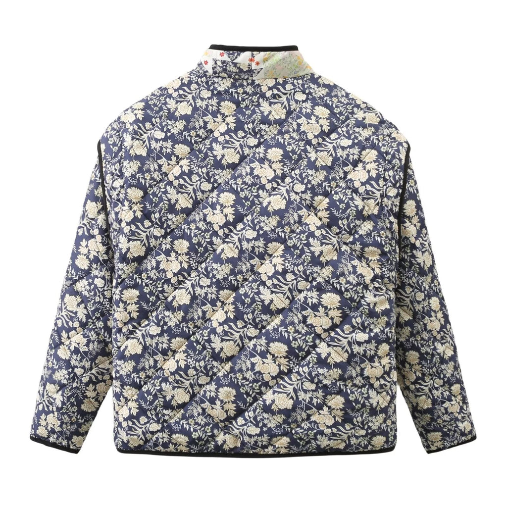 Quilted Jacket with Relaxed Fit and Print in Quilted Design