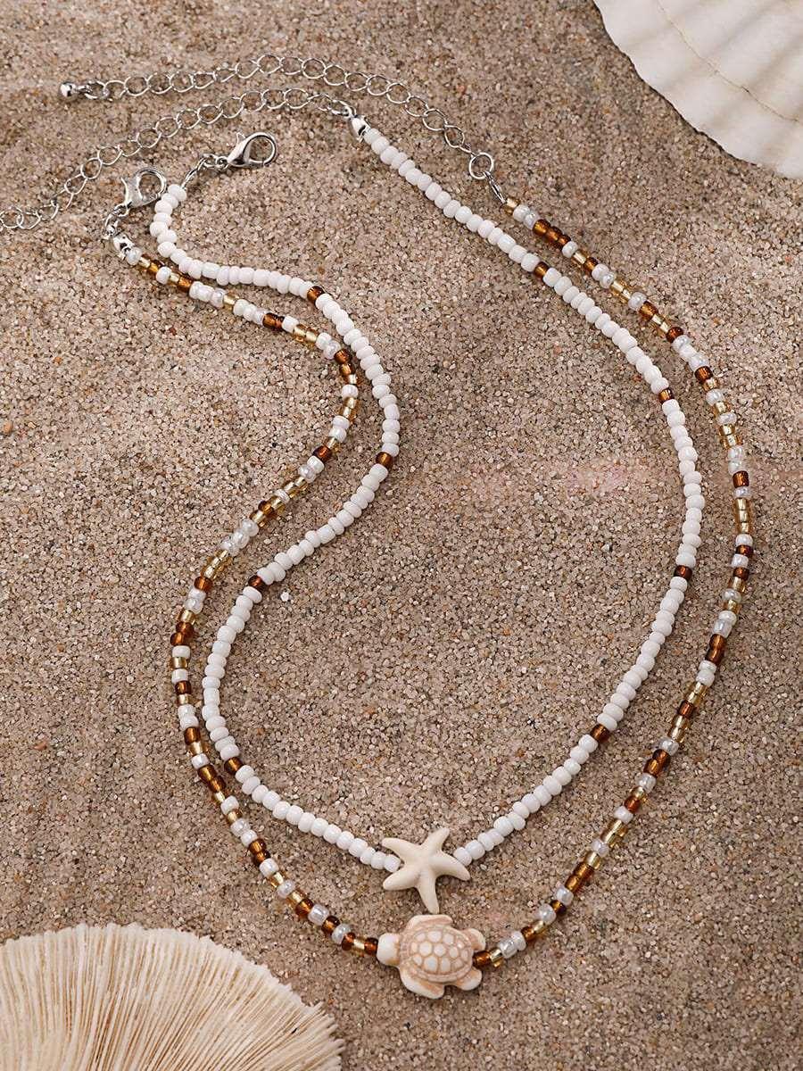 Statement Beach Starfish Shell Necklace