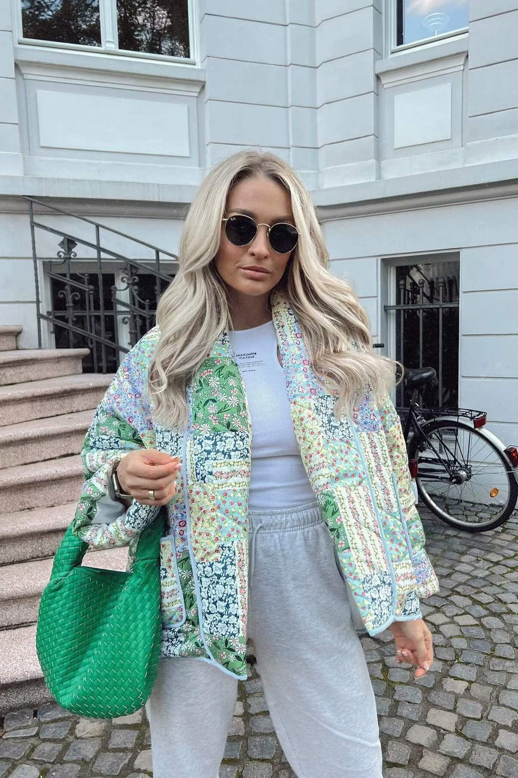 Flower pattern cotton jacket