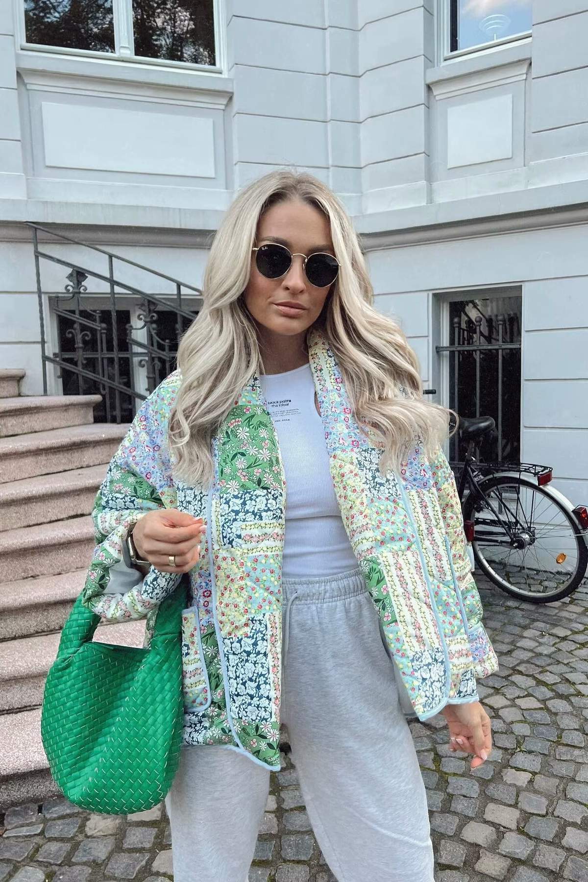 Flower pattern cotton jacket
