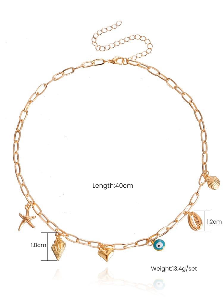 Statement Spiral Shell Seastar Necklace