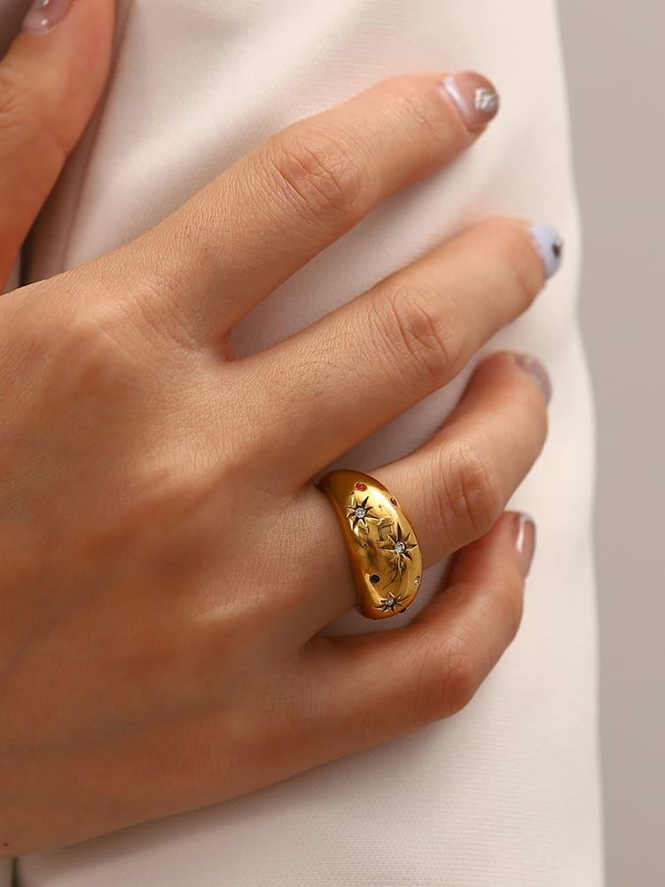 Statement Starry Night Dome Ring