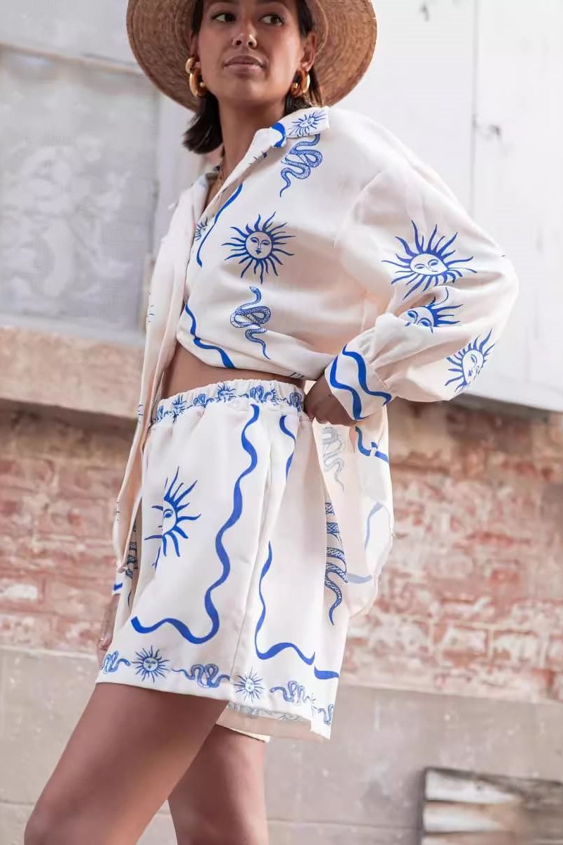 Coordinated Soleil Print Short Set