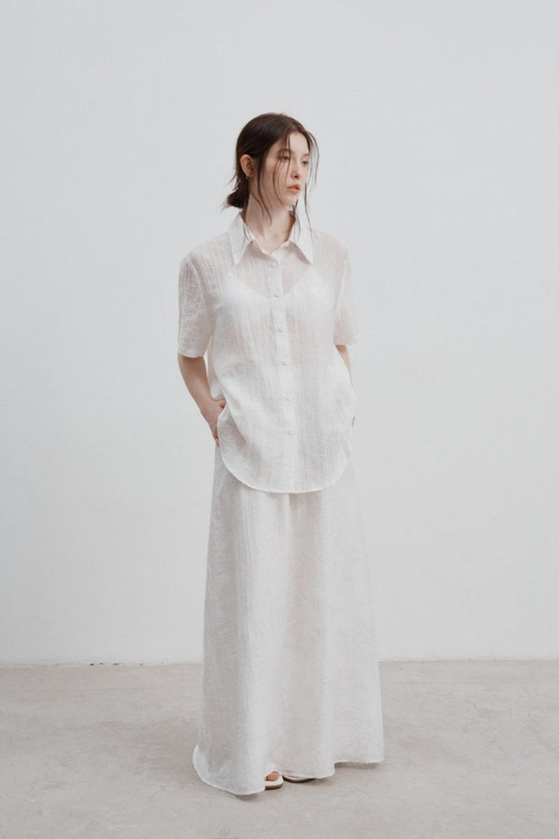 Modern Jacquard Pattern Tencel Shirt
