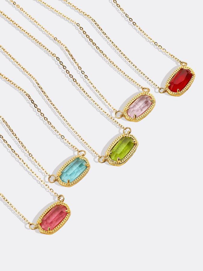 Statement Oval Birthstone Pendant Necklace